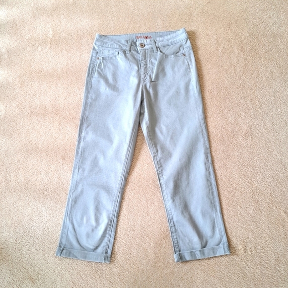 Santana Jeans Cropped Denim Grey Jean Capri Size 8 Straight Leg - Picture 1 of 11